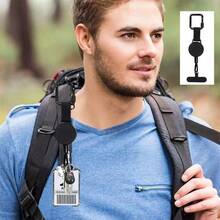 1Pc Retractable Anti-Theft Phone Lanyard With Carabiner Safety Strap Hiking Cycling - Black - View 6