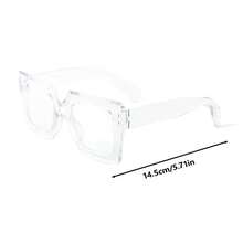 1pc New European And American Style Women's Large Frame Glasses, Fashion Leopard Print Colorblock Glasses, Photography & Video Props Glasses, Holiday Costume Glasses, Cycling & Running Glasses - Multicolor - View 13