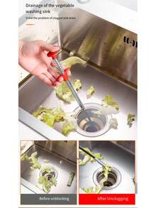 Multi-Functional Stainless Steel Drain Cleaner, One Tool For Multiple Uses! Suitable For Sinks, Floor Drains, Toilets And Various Pipes. Can Clear Different Types Of Blockages, And Can Be Used With Other Tools To Meet Different Unclogging Needs. Excellent Value. - Multicolor - View 10