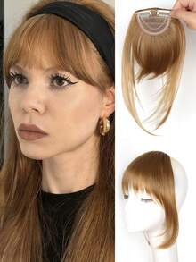 طقم باروكة اصطناعية مع غرة، بديل شعر للنساء، يغطي الشعر الأبيض، ناعم وطبيعي، باروكة متدرجة ناعمة للجبهة، بطراز كرتوني حلو وبارد، مشابك شعر، دبابيس شعر، مشابك شعر