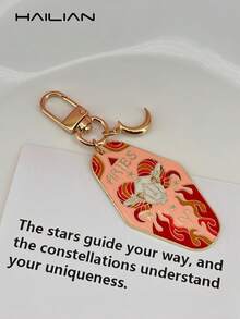 Women's Simple And Elegant Alloy Drip-Painted Twelve Constellation Bag Charm Bag Accessory Suitable For Car Keychains Bag Decorations Student Bags Couple Charms Small Gifts For Best Friends. Key Chain Gifts For Women Stocking Stuffers Teacher Gift Sister Gifts