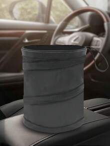 1pc Foldable Car Trash Can, Black Car Garbage Bin, Car Seat Storage Bucket, Camping Spiral Bucket, Multi-Function Trash Can - Multicolor - View 7