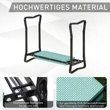 Outsunny Gardening Knee Bench, Folding Garden Stool, Knee Support Up To 150 Kg, EVA Foam, Steel, Dark Green, 58 X 28 X 49 Cm, For Comfortable Gardening Work On Site - 1 - 查看 6