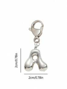 Bubble Silvery Letters Cute Necklace Pendant Bag Pendant-Lucky Crystal Pendant, Alphabet Letters A-Z, The Best Item For Spring And Summer Pairing,Shiny Alloy Bag And Backpack Pendant-Perfect Gift - Multicolor - View 11