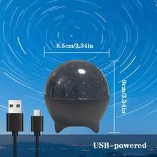 1pc Star & Moon LED Projector Light / Colorful Sky / Ceiling Projection Lamp || Atmosphere Decor Light || LED Desk Lamp | Night Light | Table Lamp | USB Powered Indoor Lighting, Suitable For Bedroom, Living Room Or Office Decor, Home Lighting Nightlight, Christmas, Modern Design, Touch Control, Dimmable, Holiday Decor - 彩色 - 查看 11