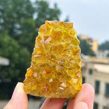 Stonehaven Spesimen Mineral Gugusan Kristal Citrine Alami, Untuk Meditasi dan Penyeimbangan Chakra, Gugusan Kristal Citrine Dekoratif Feng Shui, Melambangkan Kekayaan - Kuning - View 13