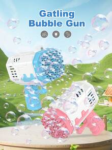 40-Hole Electric Outdoor Bubble Machine, Suitable For Outdoor Family, Party, Wedding, Camping Scenes, Paired With LED Lights Can Create Dreamy Effects, Handheld Bubble Gun (Batteries And Bubble Solution Not Included) - Multicolor - View 6