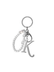 3D字母珍珠钥匙扣，优雅可拆卸珍珠链，时尚合金钥匙圈，包包挂件，汽车钥匙链，适合女性、情侣、朋友、家人，可作礼物、节日礼物 - 彩色 - 查看 20