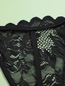 5pcs Women's Solid Color All Lace Pattern Thin Waistband Low-Rise Sexy T-Back G-Strings Women's Underwear & Lingerie