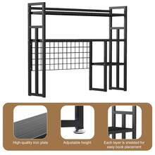 Durable Metal Desktop Shelf 37.4" 45.3" 4 Tier All Metal Desktop Bookshelf Heavy Duty Desk Display Storage Rack - 黑色 - 查看 7