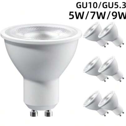 1/6/12 GU10 LED Light Bulbs 7W, 3000K~600K, AC220V - 240V, Standard GU10 LED Light Bulb, Perfect For Home Lighting Bulb, Chandelier And Office