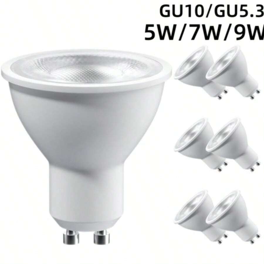 1/6/12 GU10 LED Light Bulbs 7W, 3000K~600K, AC220V - 240V, Standard GU10 LED Light Bulb, Perfect For Home Lighting Bulb, Chandelier And Office - White - View 1
