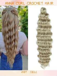 Heat-Resistant 24 Inch Synthetic Braiding Hair Extensions Loose Deep Wavy Braid Hair Water Wave Ombre Brown Twist Crochet Curly Anna Hair For Christmas New Year - Multicolor - View 3