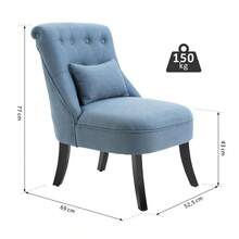 HOMCOM TV Chair, Relaxation Chair With Backrest Cushion And Raised Legs, Linen In Blue, 52.5x69x77cm, Comfortable For Living Room On Site. - 1 - 查看 2
