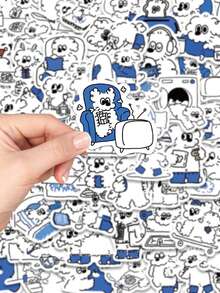 65pcs Naughty Little Dog Sticker Cute Funny Decal For Phone Luggage Diary Guitar Envelope Label DIY Sticker Holiday Gift