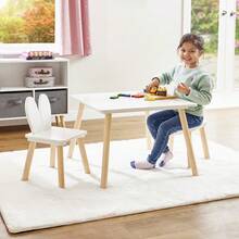 Kids Bunny Wooden Table & Two Chairs Set - Bunny - View 2