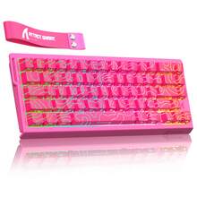 ATTACK SHARK X68 HE 60% 有线游戏键盘，快速触发，触发点可调，磁力开关，8K 轮询率，PBT 键帽，适用于 PC 游戏玩家/Win 系统，RGB 机械键盘，带螺旋线缆，圣诞礼物，2026 新年礼物，圣诞特别版 - 白色/黑色轮廓/月夜 - 彩色 - 查看 18