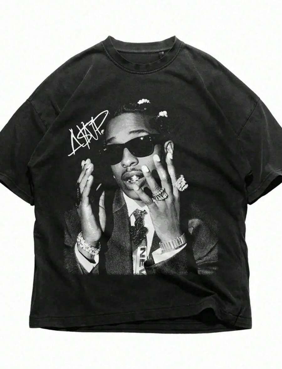 ASAP Rocky T-Shirt, Asap Graphic Tee, Rocky Merch, Rap Shirt, Vintage, Unisex Gift, Concert T-Shirt_1 - màu đen - Xem 1