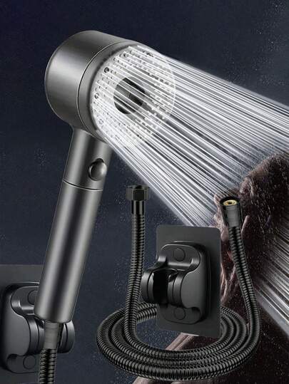现代手持式花洒，多功能增压喷嘴 - 壁挂式空心喷头，提升淋浴体验 浴室 浴室配件 浴室工具