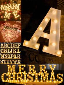 1pc LED Letter Lights Pink Lamp, Glitter Letters, Light Up Alphabet, Letters Sign, Dry Battery Powered, For Home Party Decoration Night Bar Wedding Birthday Christmas Lamp Girls Gift, Night Light For Proposals, Birthdays, And Photo Props, The Best Gift For Mother's Day And Father's Day - Multicolor - View 11