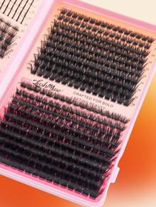 1BOX/2BOXES 640PCS/1280PCS Lash Cluster Set, Individual Cluster Lashes, D/DD Curl 0.35-0.63inch Effect DIY False Lashes, 50D+60D+80D+100D/50D+80D+100D+120DD Mixed Density, Natural Fluffy & Thick, 0.07mm Mink-Like Hair, Includes Eyelash Glue, Tweezers & Brush, For Christmas, Halloween, Party, Daily Wear, Essential Beauty Tools, Beauty & Health, Festive Glam Beauty, Eye Lash Clusters, Individual Eyelashes, Lashes, Fake Lashes - 黑色 - 查看 5