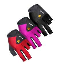 Billiard Gloves Table Tennis Three-Finger Open-Finger Touchscreen Breathable Wear-Resistant Comfortable Non-Slip Lightweight Single Glove - Bàn tay phải màu đen - Xem 6
