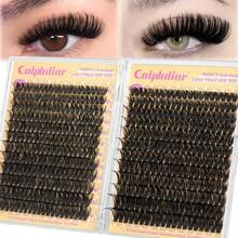 Calphdiar Lashes Clusters 60D+80D Thick Eyelash Clusters 480PCS Wispy Lash Clusters Eyelash Extensions Fluff D-Curly Individual Lashes 10-18mm DIY Volume Lash Extension At Home - MàuH - Xem 1