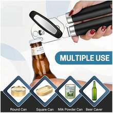 1pc 3-In-1 Manual Can Opener, Bottle Opener, Kitchen Tool, Suitable For Elderly And Those With Weak Hands, Stainless Steel Blade, Soft Comfortable Handle, Handheld Design For Home, Kitchen, Dining, Dorm, Camping, Beach Party, Father's Day, Christmas Gift - MultiWarna - View 5
