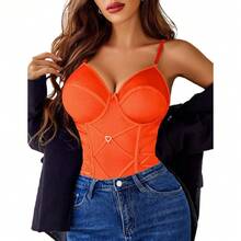 Lingerie For Women Sexy Corset Garter Lingerie Set One Piece Teddy Bodysuit Boudoir Outfit,31371380 - 橘色 - 查看 1