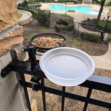 2pcs Metal Round Bird Feeders Tray, Wild Birds Seed Feeder Tray, Bird Mesh Tray Outdoor Accessory Humming Feeder Station - 水碗*2 - 查看 7