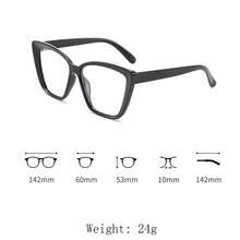 1副女士时尚眼镜，新款方形大框休闲简约透明个性化百搭修身眼镜 - 黑色 - 查看 6