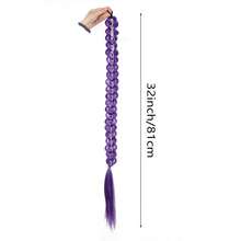 Purple Double Ponytail Wig | Laser Line Double Ponytail | High-Quality Synthetic Fiber, Suitable For Avant-Garde Hairstyles, Cosplay And Party Looks - Multicolor - View 6