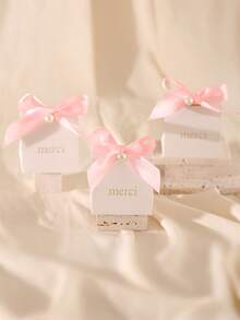 20Pcs Paper Gift Boxes With Golden 'merci' Labels, Including Ribbons And Beads - Perfect For Birthdays, Weddings, Mother's Day, And More - Available In Princess Theme - Multicolor - View 8