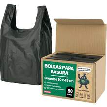 Bolsas de Basura Biodegradables con Asas, Color Negro, Grandes 50 Piezas 45 X 90 - Grande 50 Piezas - Ver 11