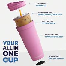WSXC Togo Buddy 30 Oz Stainless Steel Vacuum Insulated Tumbler To Go Coffee Cup Iced Coffee Cups Iced Coffee Sleeve Travel Mug Thermal Cup For Hot And Cold Drinks Cup Aurora - Cực quang - Xem 3