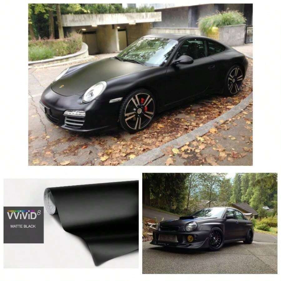 Black Matte Car Wrap Vinyl Roll With Release 3MIL - VViViD8 1.5FT X 5FT - 1ft X 2ft - View 1