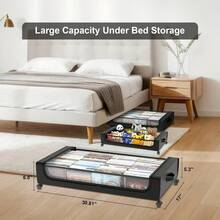 Underbed Lockers With Wheels And Lids-Space - Saving Pull - Out Storage Containers For Shoes And Clothes.Ideal For Dorm Bedrooms - Multicolor - View 3