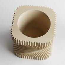 ORIZZONTE Modern Decorative Vase With Intertwined Spiral Structure – Dynamic Minimal Design For Plants, Cactus, Bonsai – Home/Office Gift Idea – Available In 2 Sizes – 100% Made In Italy, Shipping From Italy - Wood - 查看 5