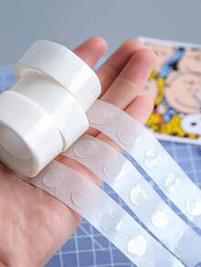 100/300/500 viên keo dán trong suốt (100 viên/cuộn), băng keo dán hai mặt có thể tháo rời, keo dán không để lại dấu vết, thích hợp cho việc làm sổ lưu niệm, đồ thủ công, tự làm, tiệc tùng, quà tặng, đám cưới, trang trí bóng bay, cổng chào lễ kỷ niệm, kiểu dáng màu sắc ngẫu nhiên - Trong sáng - Xem 2
