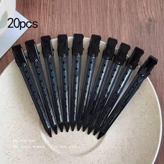 20pcs Assorted Duck Clip Bantoye Anti-Rust White K-Color Metal Alligator Hair Clips With Holes, Suitable For Hairstyling, Hair Coloring, Silver Styling (Unisex), Hair Accessories, Claw Clips, Hair Clips