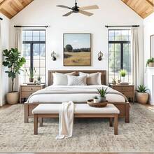 9x12 Area Rugs Living Room - Large Boho Stain-Resistant Rugs With Non-Slip Backing, Vintage Design Bedroom, Beige/Brown, Home Decor Floor - 磚 - 查看 9