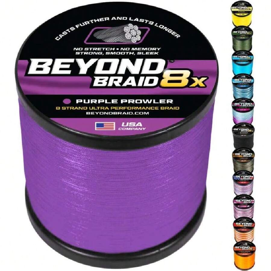 Braided Fishing Line -Super Strong - Abrasion Resistant - No Stretch -Blue Camo, Moss Camo, White, Green, Pink, Blue, 4 Strand 8 Strand,31254163 - 紫色 - 查看 1