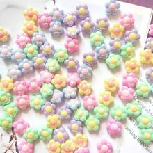 20pcs Acrylic Colorful AB Coated Sunflower & Plum Blossom Flower Beads For DIY Jewelry Making, Phone & Key Chain Accessories - Flower - View 2