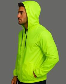 Men's Waterproof Street Style Jacket With Hood, Lightweight And Modern, Windbreaker, Regular Fit - Lime Green - View 1