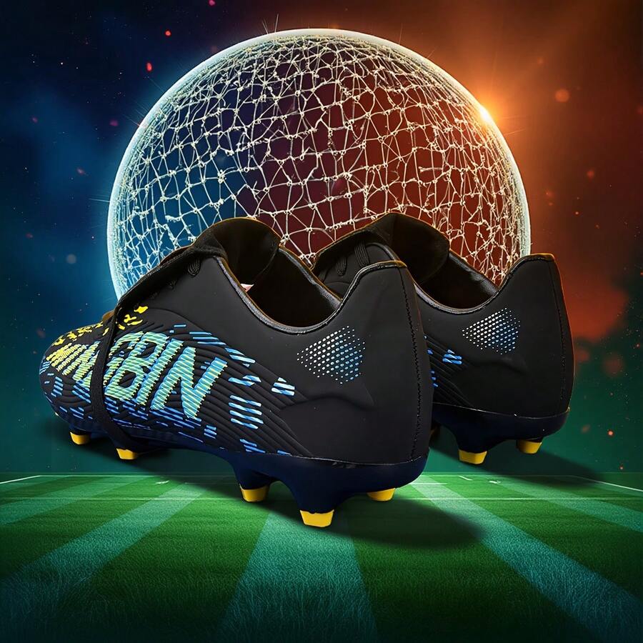 1 Paar Herren/Damen Erwachsene Fußballschuhe, Hoher Knöchel Outdoor Team Wettkampf Sportschuhe, Große Größen rutschfeste verschleißfeste AG Nocken FG Natürlicher Rasen Weicher Boden Herren Fußball Trainingsschuhe, Schnürsenkel Rugby Schuhe, Leder Fußballstiefel, Leichtgewichtig Hochleistung Rutschfestes Design Hoher Knöchel Professionelle Fußballstiefel, Direkt ab Werk - Schwarz - Übersicht 1