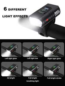 Bicycle Front Light USB Rechargeable, 6 Modes Bicycle Headlight And 4 Modes Tail Light Set, High Lumen Super Bright Bicycle Light, Waterproof Safety Bicycle Front And Rear Lights, Suitable For Road, Mountain, And Night Riding.