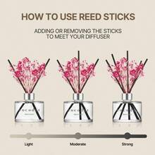 COCODOR Flower Reed Diffuser Set 6.7oz White Jasmine Scent Diffuser With Sticks Home Fragrance Reed Diffuser For Bathroom Shelf Decor Holiday Gifts - WhiteJasmine - View 4