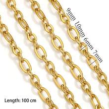 1米39.37英寸不锈钢高品质骨镀金字母O链卷链，适用于DIY珠宝制作材料 - 鏈條 - 查看 13