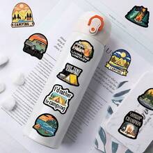 SCXXBSW 50pcs Camping Stickers, Cool Anime Stickers, Decorative Stickers, Waterproof And Durable. Classic Gift Decorations, Value Pack, Cute Cartoon Stickers, Waterproof And Durable. These Phone Case Decorations Can Be Applied To Laptops, Phones, Water Bottles, Guitars, Skateboards, Suitcases, Etc., Starting Your DIY Creative Journey. They Are The Top Choice For Gifts During Halloween And Christmas. - Multicolor - View 6