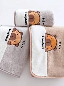 Toalla de baño suave y absorbente de felpa de coral para niños, amigable con la piel - Gris Claro - Ver 5